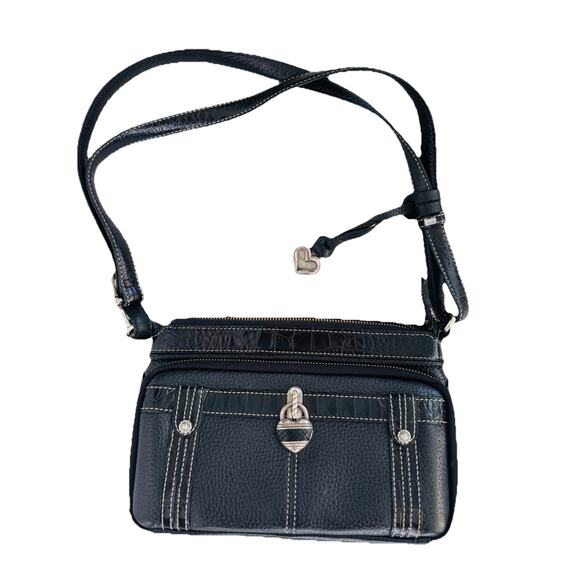 Brighton Handbags - BRIGHTON BLACK HEART LOGO LOCKET PURSE PLAID LINING